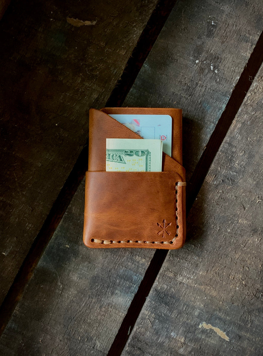 The Mitchell Wallet - English Tan harvest – Three Sons Leather Company